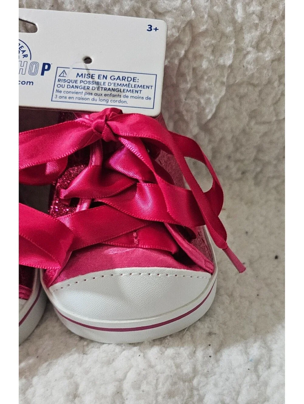 New Build A Bear Workshop Hi Top Shoes Glitter Tennies Pink Accessories Sparkle